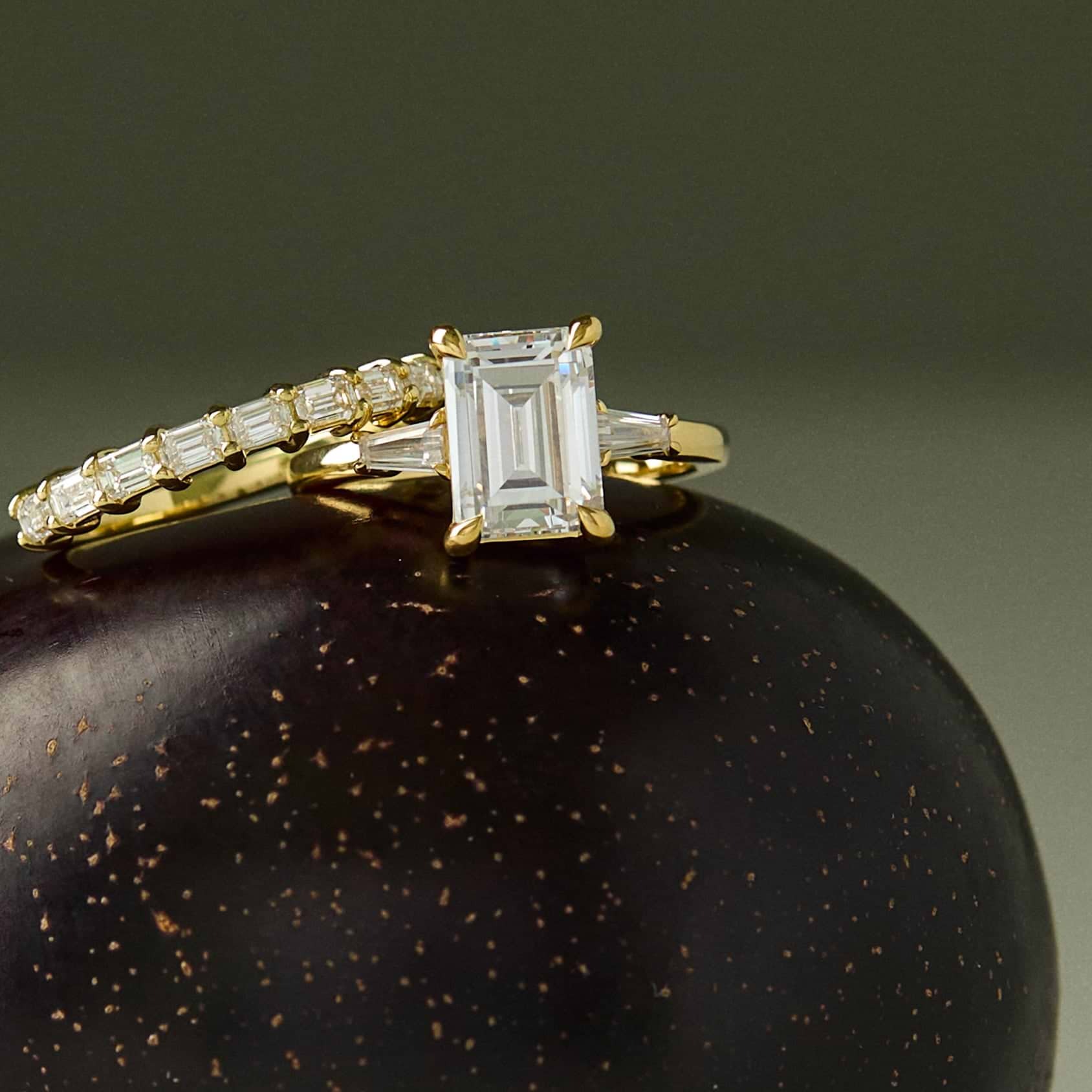 Plum Diamonds Emerald Cut Showcase